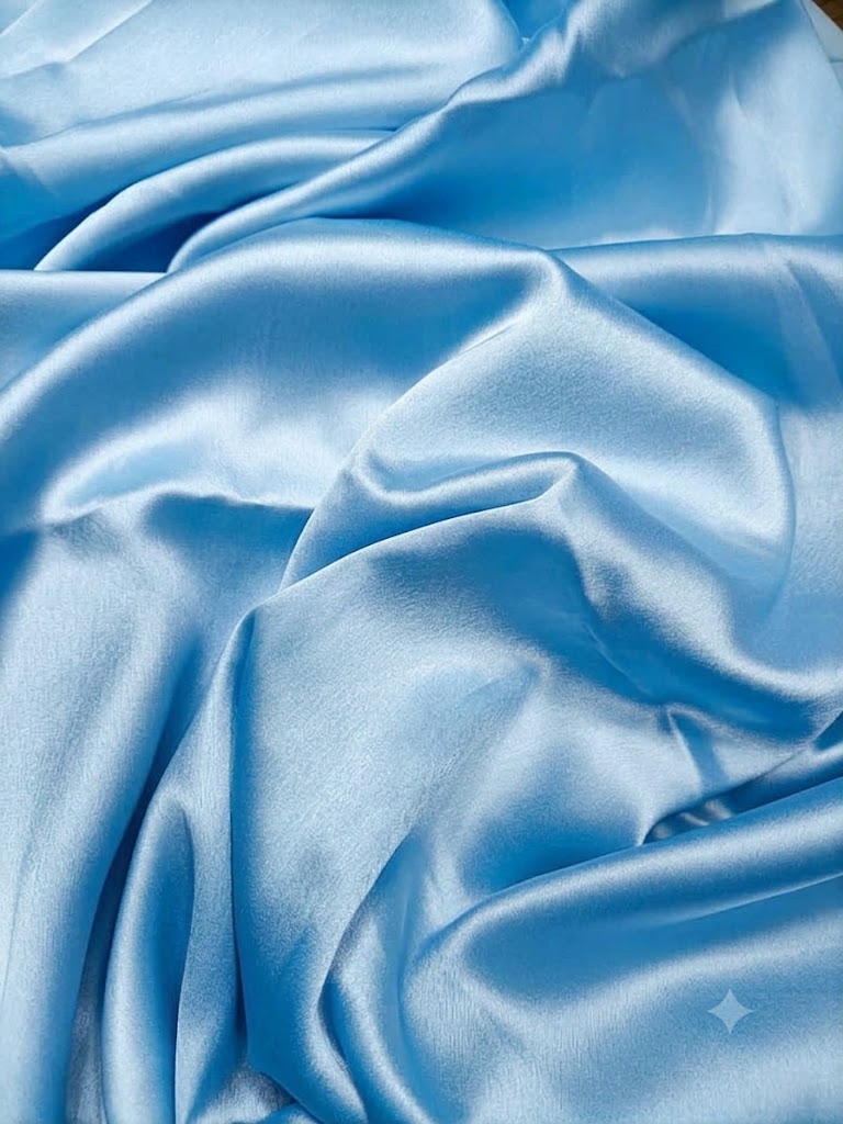 Lustrous Pastel Satin Silk Sky blue – Artisan Weave for Bridal & Occasion Wear (1 Mtr)