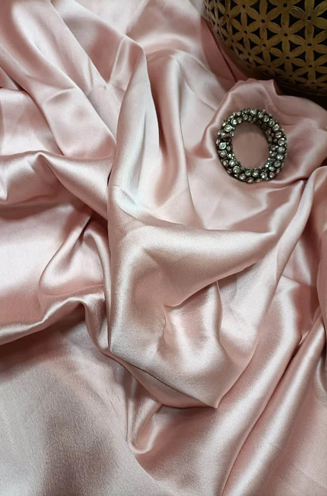 Lustrous Pastel Satin Silk – Artisan Weave for Bridal & Occasion Wear (1 Mtr)