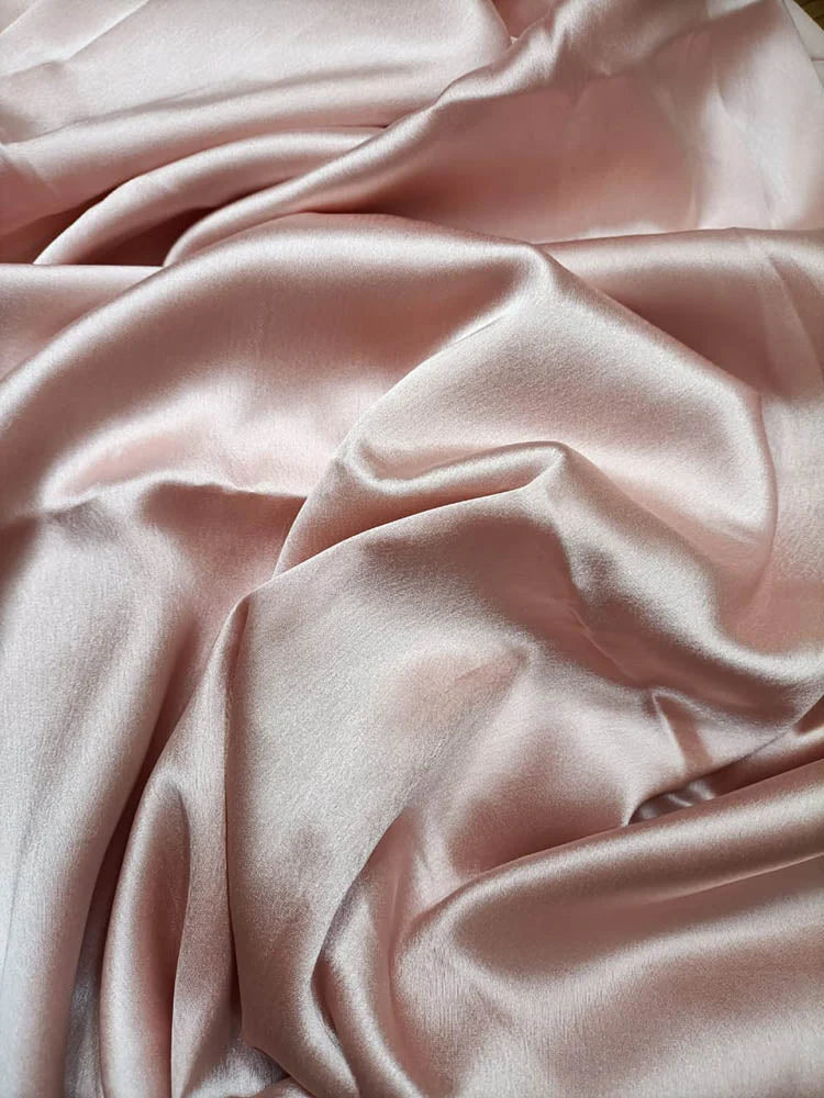Lustrous Pastel Satin Silk – Artisan Weave for Bridal & Occasion Wear (1 Mtr)