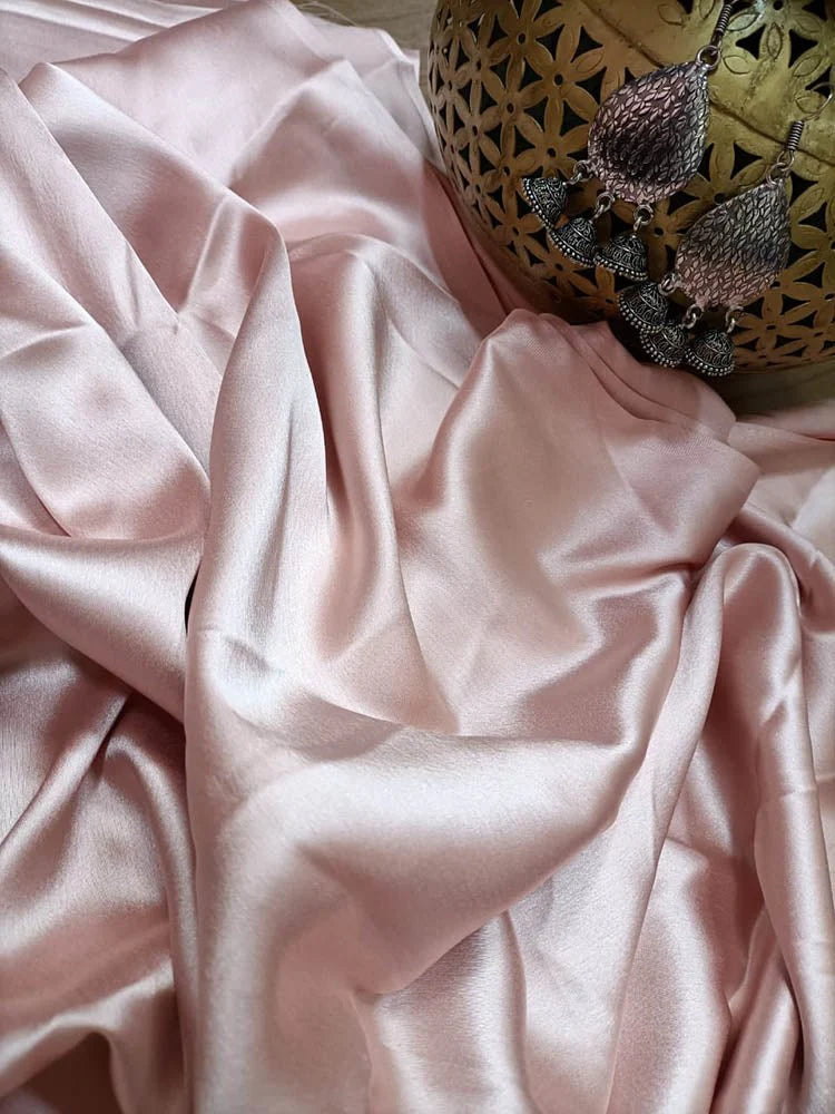 Lustrous Pastel Satin Silk – Artisan Weave for Bridal & Occasion Wear (1 Mtr)